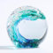 Qianwei Handgeblasene Glasfiguren, Kugel, Ozeanwellen, Briefbeschwerer, Glaskugel, Heimdekoration, Sammlerstück, Aquarium-Dekoration, Bürodekoration, Ozeanliebhaber