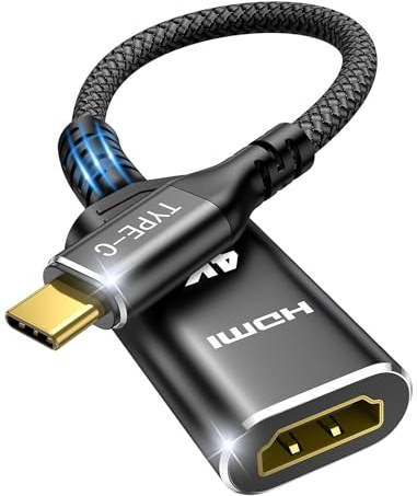 Highwings USB C HDMI Adapter 4K@60Hz,Thunderbolt 4 für iPhone 17/16Pro/Max | Type-C auf HDMI Adapter Thunderbolt 3/4 Kompatibel für iPhone 17/16/15 Pro/Max, MacBook Pro, iPad, Surface Book 2, Galaxy