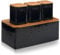 Top 3 Kitchen Bread Bin and Canister Set | Matching 4 piece Kitchen Storage | Bread Box & Stackable 3pc Tea Coffee Sugar Kitchen Container Set