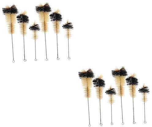 Healeved 12pcs Lab Flask Cleaning Brush Iron Handle Bottle and Flask Cleaning for Chemistry and Physics Experiments