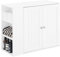 SoBuy Hängeschrank für Badezimmer Badezimmerschrank Hängend aus MDF E1 Wandregal mit 2 Türen und 3 offenen Ablagen Badschrank Hängend für Küche oder Flur Weiß 75x60x30cm BZR188-W