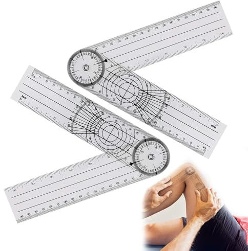 2 Stücke Winkelmesser Physiotherapie, Winkelmesser 360° Winkel, Goniometer Physiotherapie, Winkelmesser Schule, Transparenter Gelenkmesser 36cm, Leicht Zu Tragen Geeignet für Heimarbeit, Sporttherapie