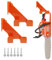 Lot de 2 supports muraux pour tronçonneuse, support robuste pour tronçonneuse, support robuste, crochet orange pour garage, rangement, abri de jardin, accessoires et outils pour échelle, balai