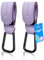 Bdwing Ganci per Passeggino Porta Borse in Pelle, 2 Pezzi Universali Accessori Passeggino per Appendere Borse, Zaini e Borsa della Spesa, Antiscivolo, Cuciture Forti (Viola)
