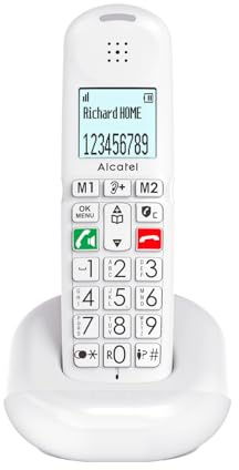 ALCATEL XL685 - Téléphone Fixe sans Fil DECT Senior Format XL - Écran Graphique Haute lisibilité - Grandes Touches - Audio Boost - Mains Libres - Blocage des Appels - Blanc