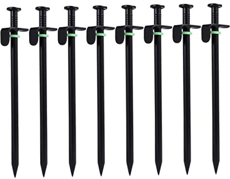 UKCOCO 16Pièces Piquets de Forgé Résistants avec Fluorescent pour Camping Fixation Stable Durable Terrains