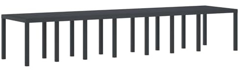 HFXHIJXQ Gartentisch Anthrazit 400 x 100 x 73 cm aus Poly-Rattan & Stahl Modernes Design Robust & Wetterfest für Balkon Terrasse Camping Essbereich