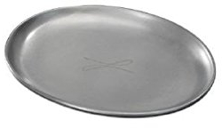 Kerzenteller, Dekoteller Oval Silber 7 x 9 cm
