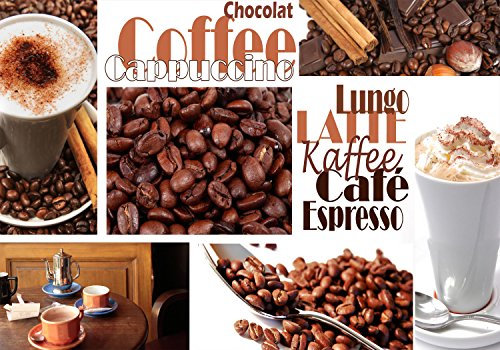 wandmotiv24 Fototapete Kaffee, XS 150 x 105cm - 3 Teile, Wanddeko, Wandbild, Wandtapete, Frühstuck M0047