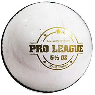 DSC Pro League Cricket Leather Ball | Color: White | Better Shape Retention | Four-Piece Construction Pack of 1 | Playing Surface: Indoor/Outdoor | Durable and Long Lasting