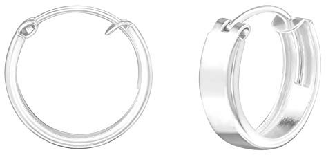 Monkimau Damen Ohrringe Creolen aus 925 Sterling Silver echt Silber mit Durchmesser 14mm