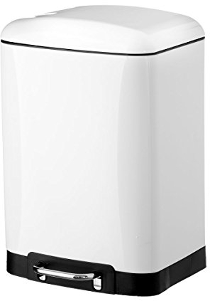Papelera 12 litros nórdica blanca de metal para cocina Basic - LOLAhome