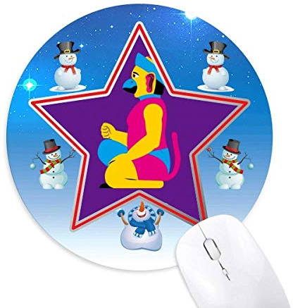 Festival Cambodschan Tanzen Male Schneemann Maus Pad Round Star Mat