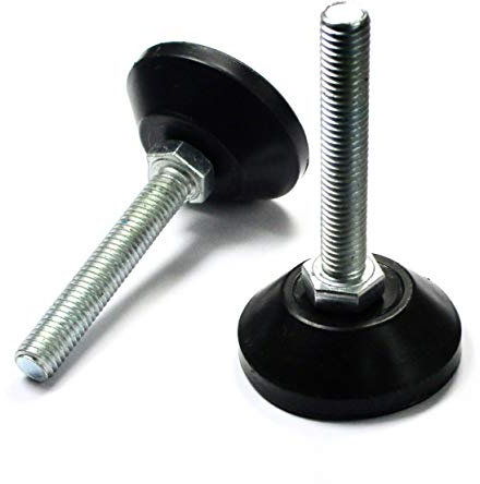 ajile - Pied Vérin Réglable Ajustable Base Plastique Diamètre 40 mm - Vis Métal Diamètre 8 mm (M8) Longueur 50 mm - Sachet de 8 pièces - PFY485x8-FBA