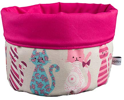 bettina bruder - Stoffkörbchen Katzen pink bunt - Brotkorb Utensilo Aufbewahrung