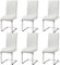 Yaheetech Esszimmerstühle 6er Set Schwingstuhl Freischwinger stühle küchenstuhl polsterstuhl, Kunstleder Bezug, 135 kg belastbar Weiß