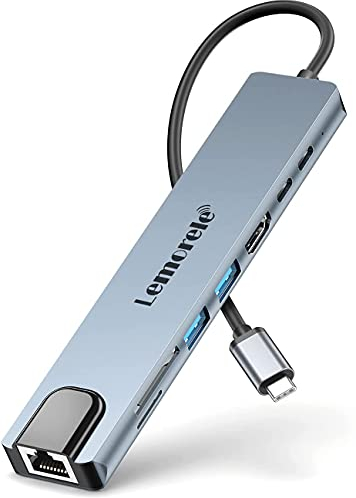 Lemorele Hub USB C, Ethernet Port, 100W PD, HDMI 4K, Ports Data 2 USB & USB C, Lecteur SD/TF, 9 en 1 Dock USB C pour MacBook Air/Pro M1, iPad Pro, Win, Switch, Mobile Phone