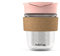 SoleCup. Travel Mug Loose Tea Infuser - Detachable Tea Strainer with Spillproof Lid - BPA-Free Reusable Glass Travel Coffee Cup with Cork Band (Pink)