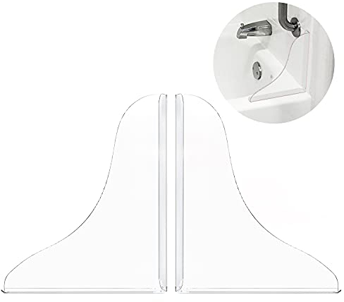 Tiga 2 Pieces Bathtub Shower Splash Guard, Bathroom Bath Tub Splash Guards with 3M Super Viscose