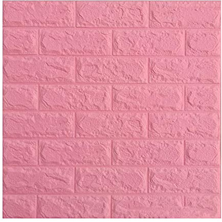 XiinxiGo Papier Imitation Brique Papier Peint Autocollant Stéréoscopique de Pierre de Papier Peint de Brique Imperméable pour Décoration de Sofa de Mur de TV,Rose,1Pièce(50 * 50 CM *7MM)