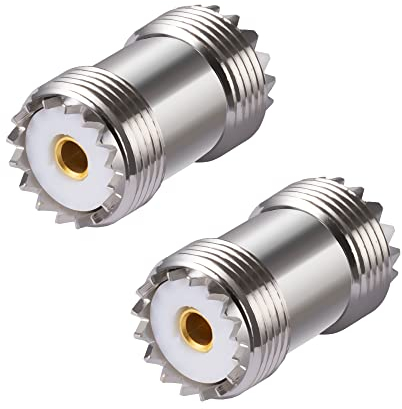 Vecys 2PCS UHF Adapter SO-239 UHF Buchse auf UHF Buchse Koaxialkabel Adapter PL-259 Stecker für Amateurfunk