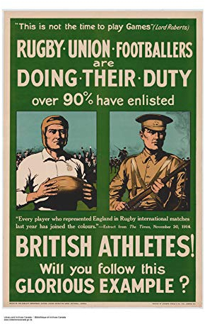 Spiffing Prints Poster zum 1. Weltkrieg der Britischen Rugby-Fußballsportler, halbglänzend, ungerahmt