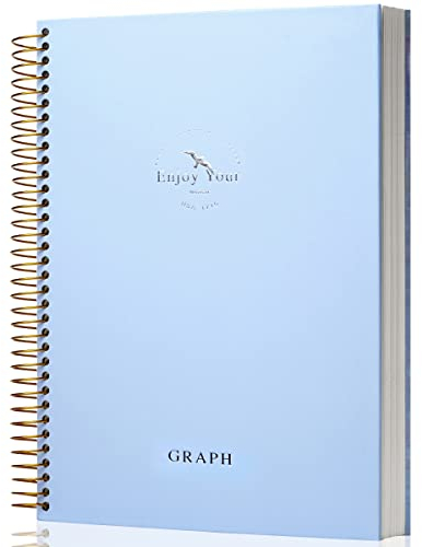 FLYING EAGLE 8,5 x 11 Großes Graph Notizbuch Journal Spirale Graph Grid Notebook 210 Seiten Hardcover Graph Notebook Engineering Paper Notebook Graphing Notebook für Männer Frauen, Blau