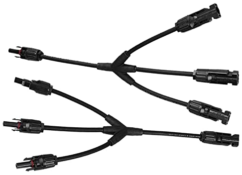 Intckwan Y-Conector Solar Fotovoltaico(1 a 3), Ip67, F/M/M/M y M/F/F/F, Distribuidor Y de Conectores para Cables de Paneles Solares, Compatible con Conectores Fotovoltaicos de 2,5mm2-6mm2, Negro