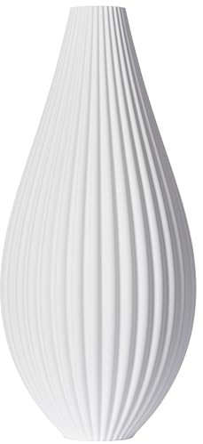3D Vase Dekovase Sina XL 40cm Bodenvase Vase für Pampasgras Trockenblumen Weiß