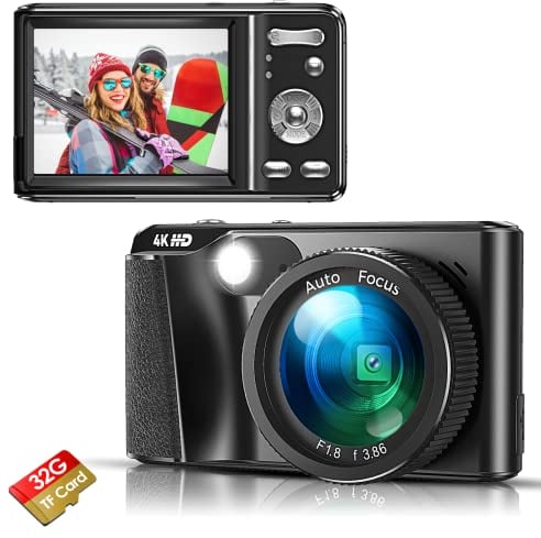 Sony 4K Autofocus Compact Camera - 32G SD Card & Macro, HD 48MP with 3.0 Large Screen, 18X Zoom Vlogging Camera for Beginners