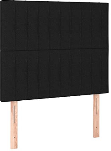 vidaXL 2X Kopfteil Polsterkopfteil Betthaupt Bettkopfteil für Bett Bettgestell Bettrahmen Bettzubehör Schlafzimmer Schwarz 80x5x78/88cm Stoff