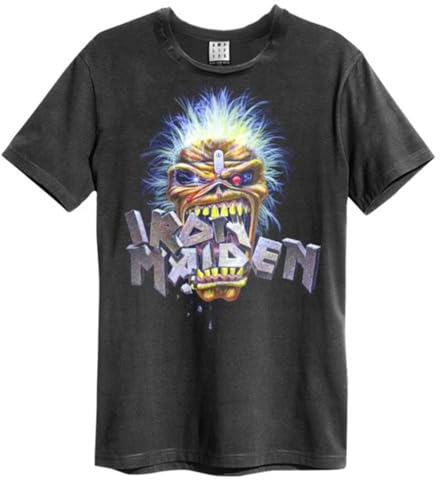 Amplified Unisex Adult Chomp Iron Maiden T-Shirt (XL) (Charcoal)