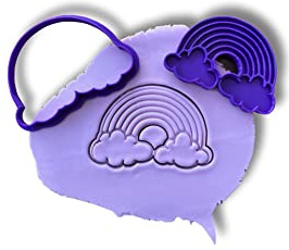 Rainbow Cookie Cutter and Stamp (Medium (8cm))