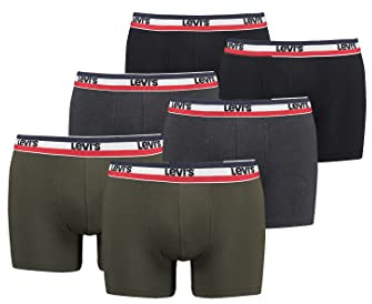 Levi's Herren Sportswear Logo Men's Boxer Briefs (6 Pack) Boxer Shorts, Farbe:Khaki, Bekleidungsgröße:XL