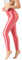 SOFSOT Workout-Leggings in Übergröße, hohe Taille, glänzend, Pilates-Hose, schimmernd, Yoga-Strumpfhose für Damen, Pfirsichrosa (Peach Pink), Groß