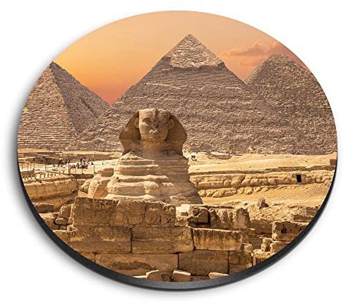 1x Round MDF Magnet 6cm - The Sphinx & Pyramids Giza Egypt - Fridge Locker Office Whiteboard Toolbox #52261