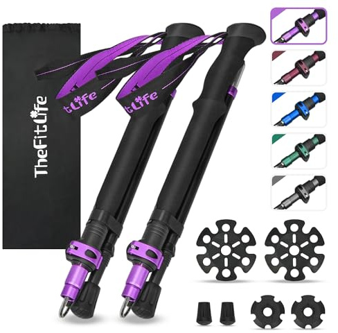 TheFitLife Folding Trekking Poles for Hiking, Lightweight Walking Sticks