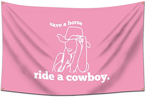 Lustiges Poster mit Aufschrift Save a Horse Ride a Cowboy, 90 x 150 cm, für Studentenwohnheim