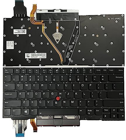 JINTAI US Keyboard Backlight Touchpad Buttons Iron Gray Replacement for Lenovo ThinkPad X1 Yoga 4th Gen 20QF 20QG 20SA 20SB