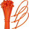150mm Orange Cable Ties – Pack of 100, 6 Small Zip Ties/Tie Wraps, Nylon, 18kg Tensile Strength, Self-Locking – Just Cable Ties