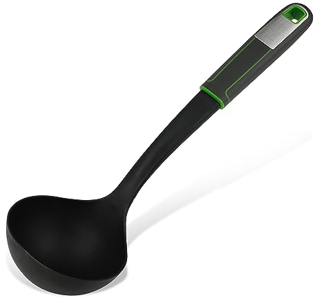 FACKELMANN Chefkoch trifft Schöpflöffel - ideal zum Servieren und Schöpfen von Suppen & Co., mit Soft-Touch-Griff und Edelstahleinsatz