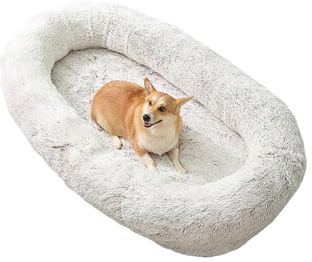 SJASD Hundebett Grosse,190 * 120 * 35cm Hunde Hundebett für Menschen, OrthopäDisches Hundebett Flauschig Hundekissen Hundekörbchen Waschbar Hundesofa