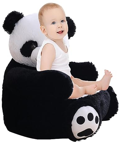AALLYN Panda Armlehnencouch,Plüsch-Panda-Kindersessel-Sofa - Kinder-Lesesofa-Stuhl, Tierstützsitz für Kinder, Kleinkinder, Jungen, Mädchen