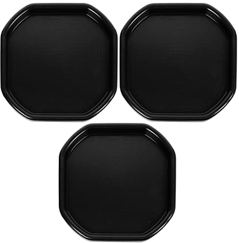 Set of 3 - Small Mixing Tray Octagonal Plastic Tuff Tray 70cm X 70cm Sand Water Play Builder Equipment Pool Pit Coaster Cement Mortar Mixing Board Beach Garden Messy Activity Tray (Black)