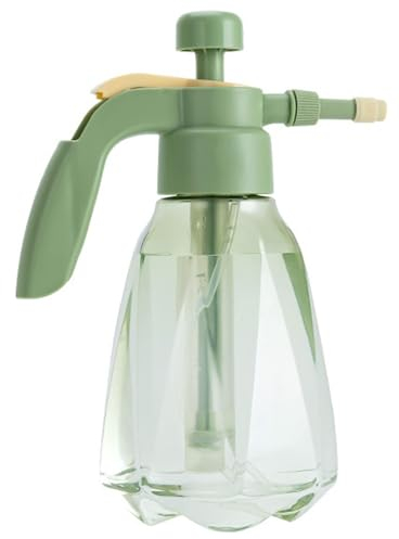 Frdun Regadera a presión grande, 1.5 L, rociador de flores, botella de agua a presión de aire transparente con boquilla giratoria para plantas de interior y exterior