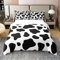 Loussiesd Kuh Drucken 100% Baumwolle Bettwäsche Set Schwarz Weiß Bettbezug Set Cartoon Milch Kuh Teppiche Tier Farmhouse Betten Set 135x200cm