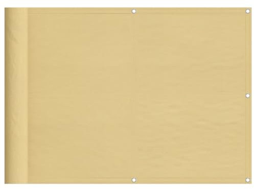 vidaXL Écran de Balcon, Brise-Vue de Jardin, Écran de Protection, Écran d'Intimité Terrasse Extérieur, Sable 75x500 cm 100% Polyester Oxford