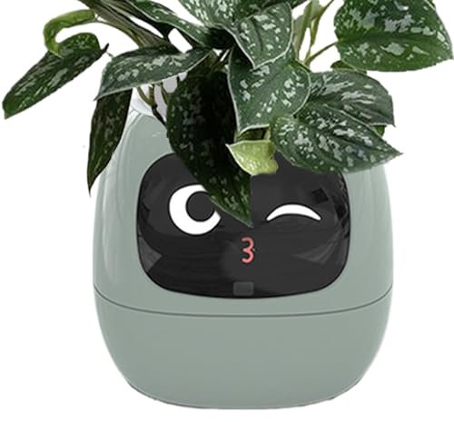 Maceta inteligente para mascotas, maceta inteligente | Haz que cultivar plantas sea fácil y divertido, robot de plantas, adorable compañero de plantas con interacción de gestos, robot de plantas