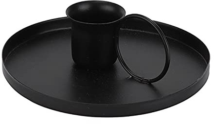 Retro Metal Candelabra - Wrought Iron Candlestick Stand & Ornament for Elegant Home Decoration (Black)