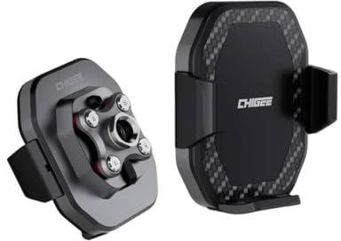 CHIGEE CG2 Wireless Charger Motorcycle Phone Holder - Waterproof, Wireless Charging and Shock Absorbing Adjustable Multi-Function Phone Mount for all Types Smartphone - Easy Fit & Use
